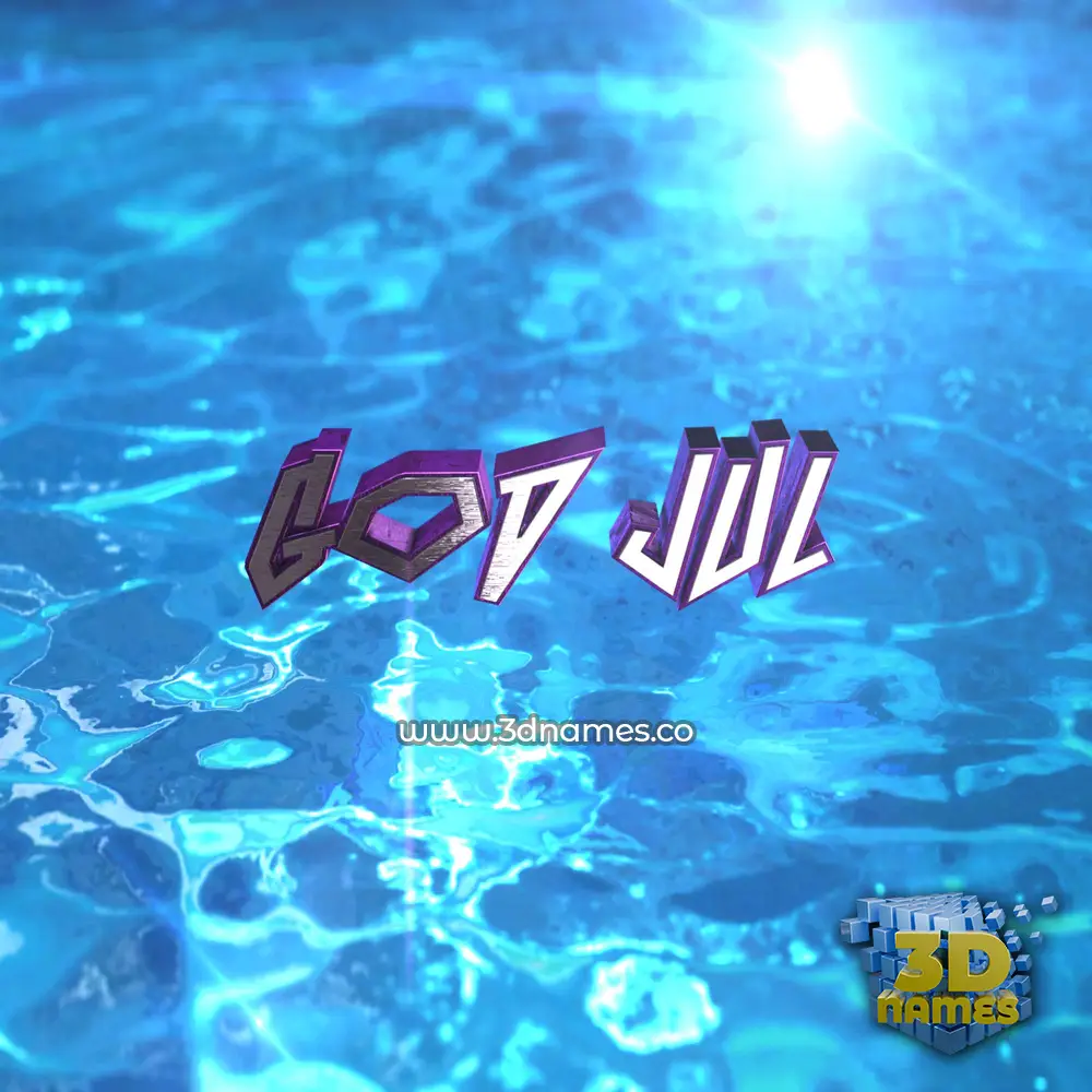 god jul in Water 2015 style - 3D name wallpaper