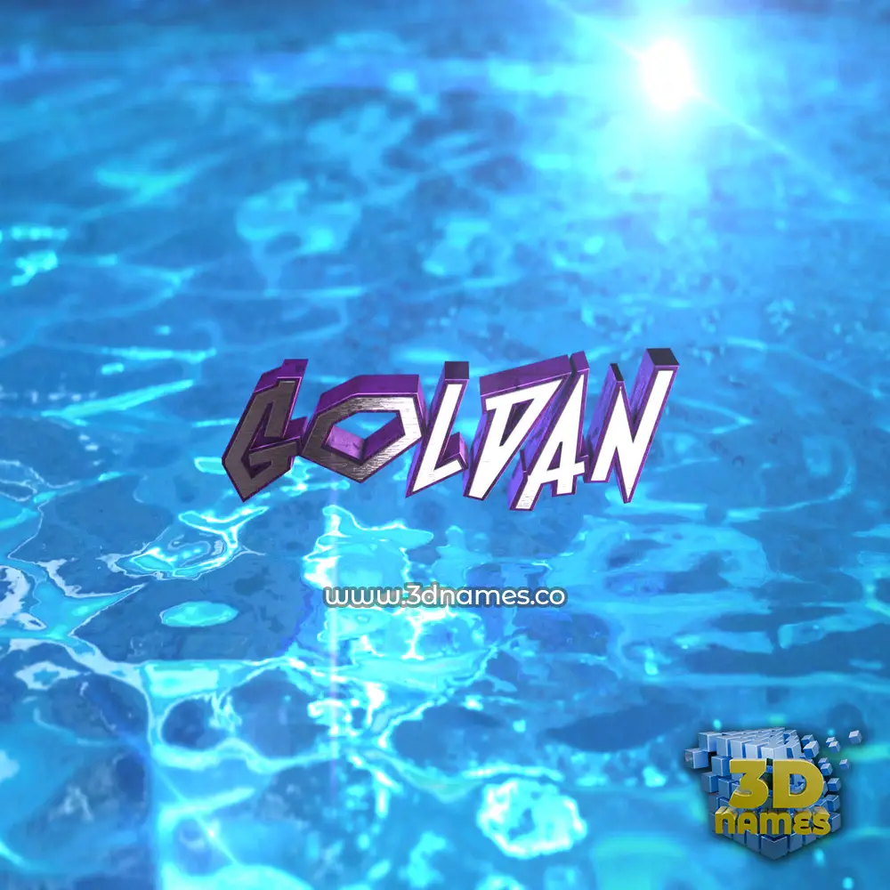 goldan in Water 2015 style - 3D name wallpaper