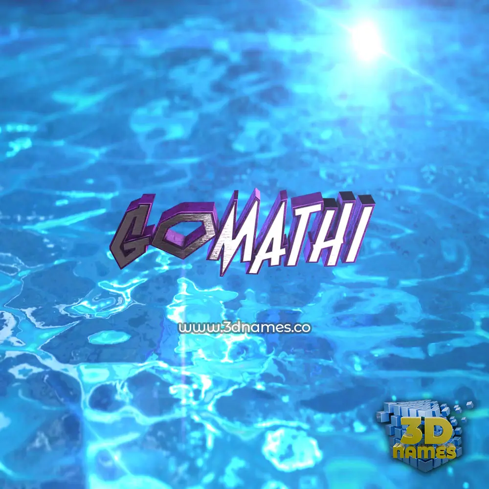 gomathi in Water 2015 style - 3D name wallpaper