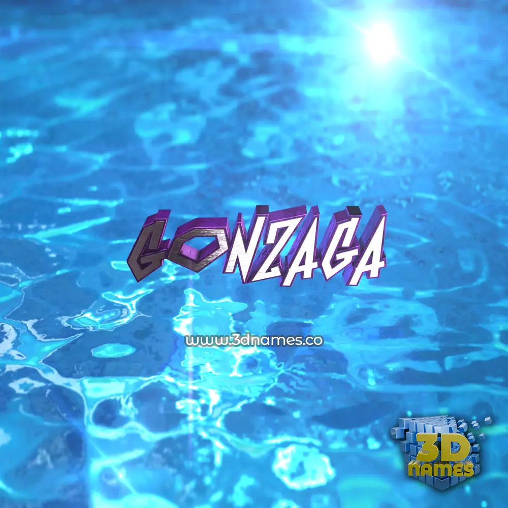 gonzaga in Water 2015 style - 3D name wallpaper