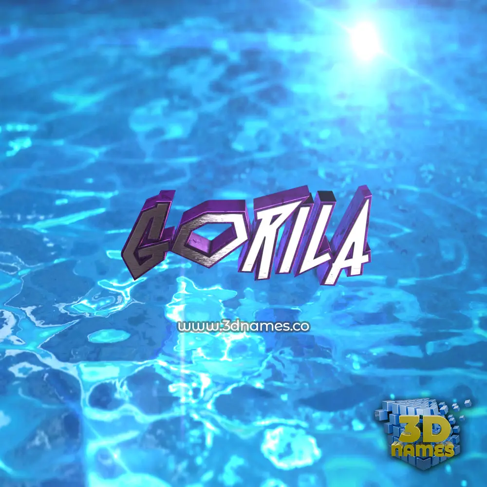 gorila in Water 2015 style - 3D name wallpaper