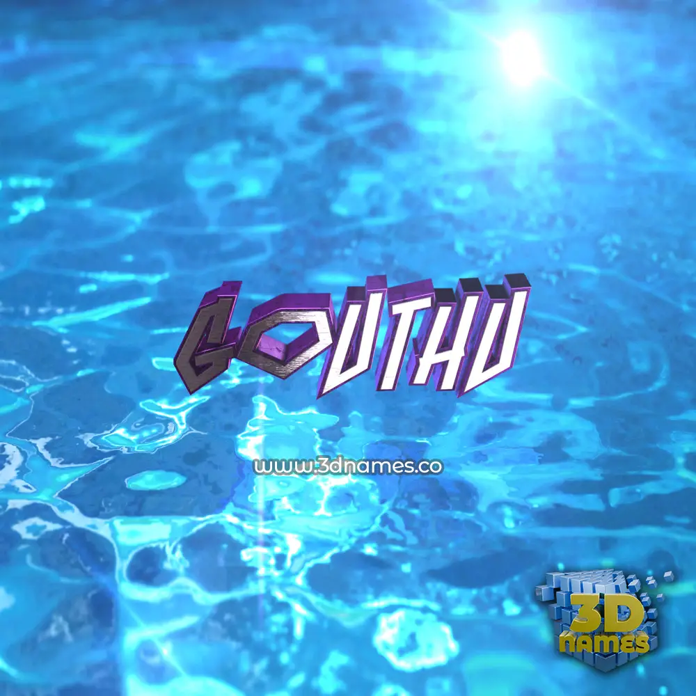gouthu in Water 2015 style - 3D name wallpaper