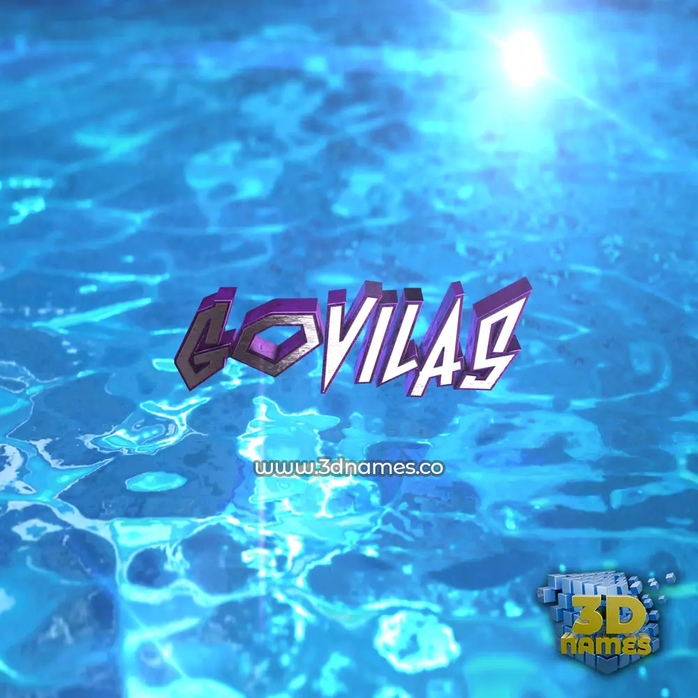 govilas in Water 2015 style - 3D name wallpaper