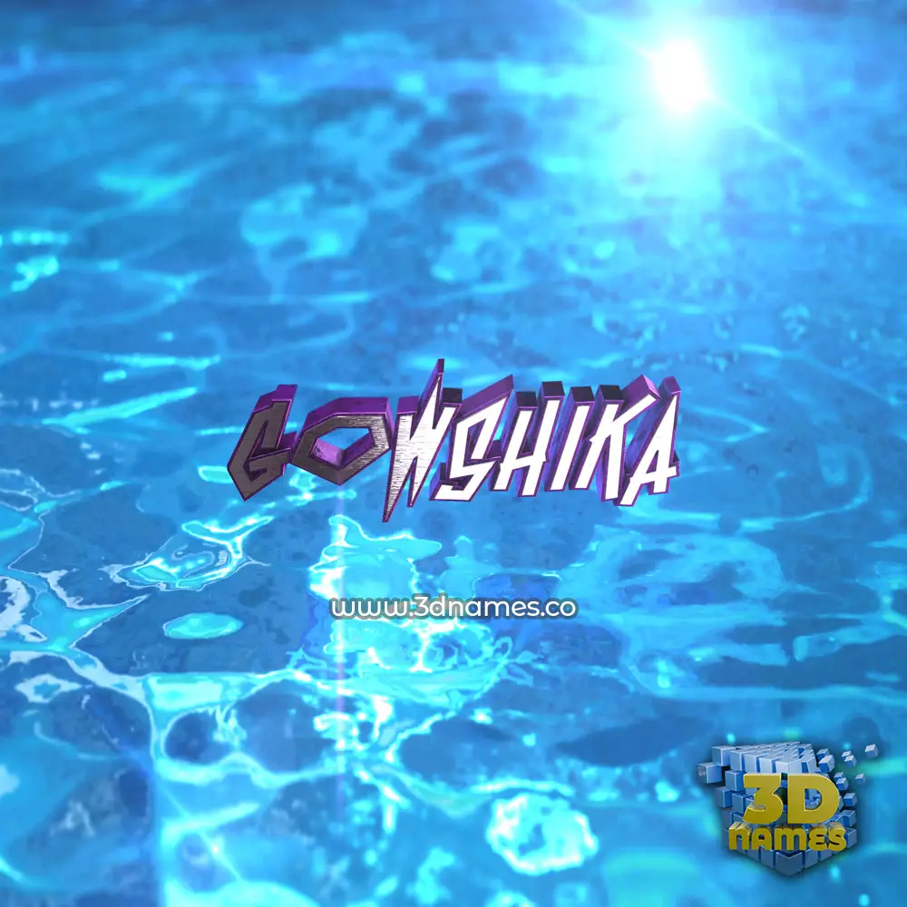 gowshika in Water 2015 style - 3D name wallpaper