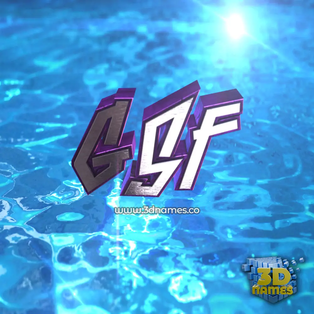 gsf in Water 2015 style - 3D name wallpaper