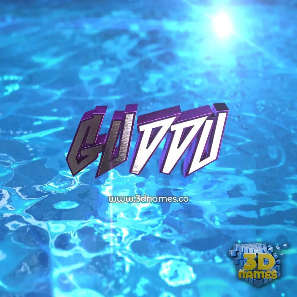guddu in Water 2015 style - 3D name wallpaper