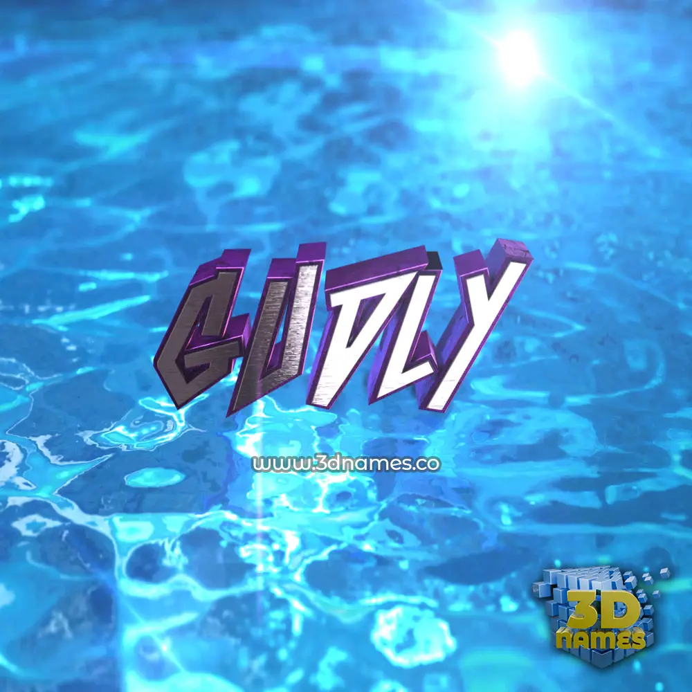 gudly in Water 2015 style - 3D name wallpaper