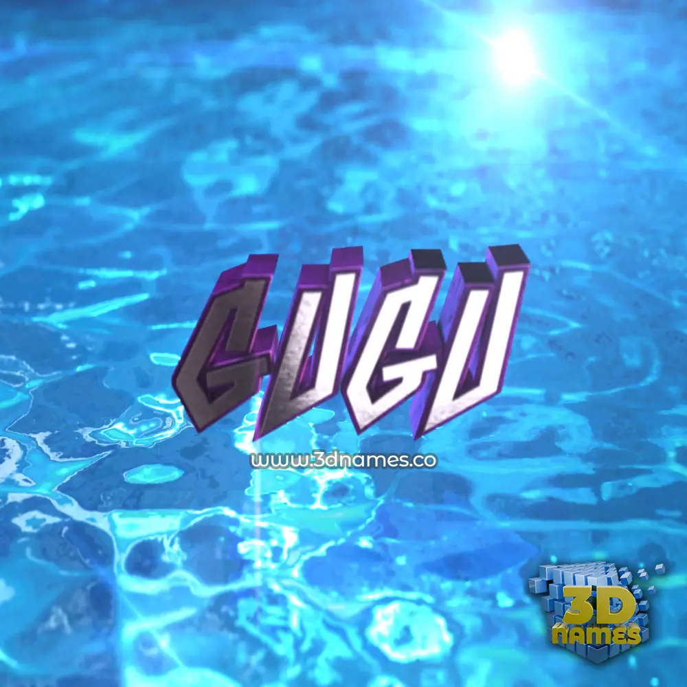 gugu in Water 2015 style - 3D name wallpaper