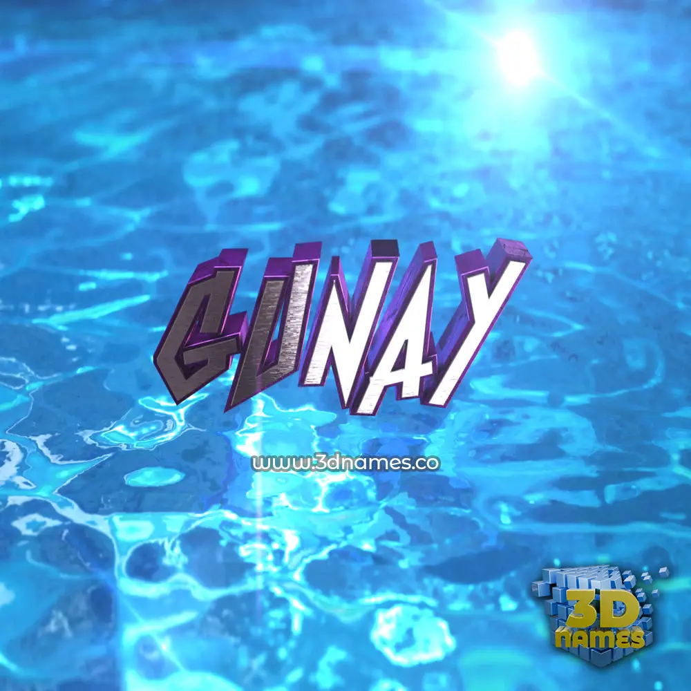 gunay in Water 2015 style - 3D name wallpaper