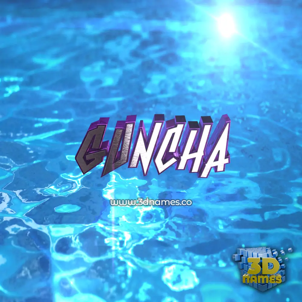 guncha in Water 2015 style - 3D name wallpaper