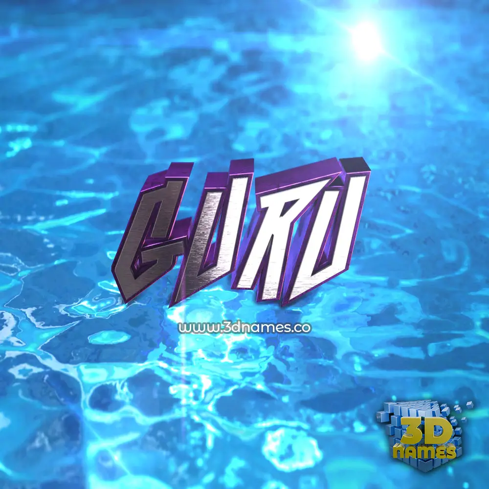 guru in Water 2015 style - 3D name wallpaper
