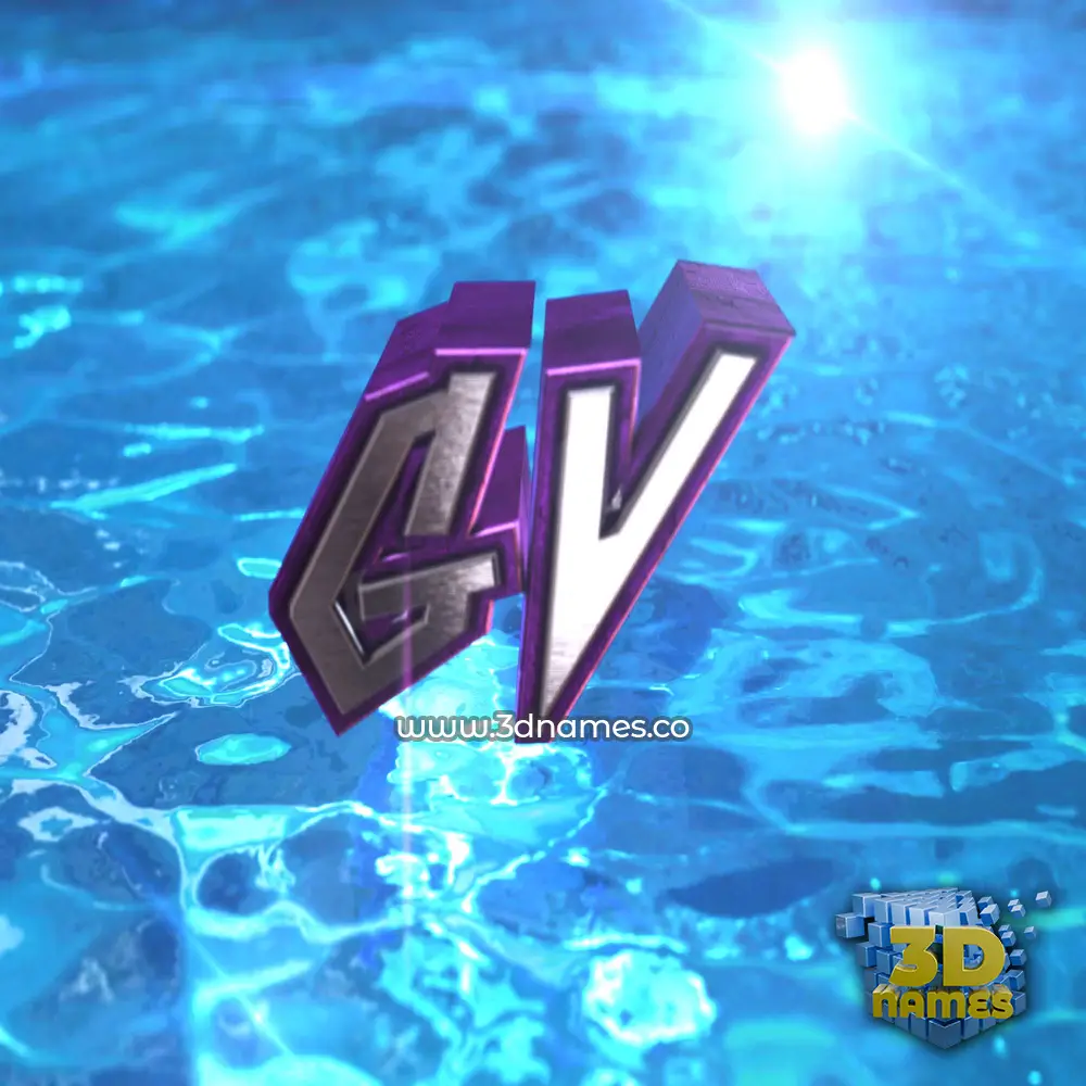 gv in Water 2015 style - 3D name wallpaper