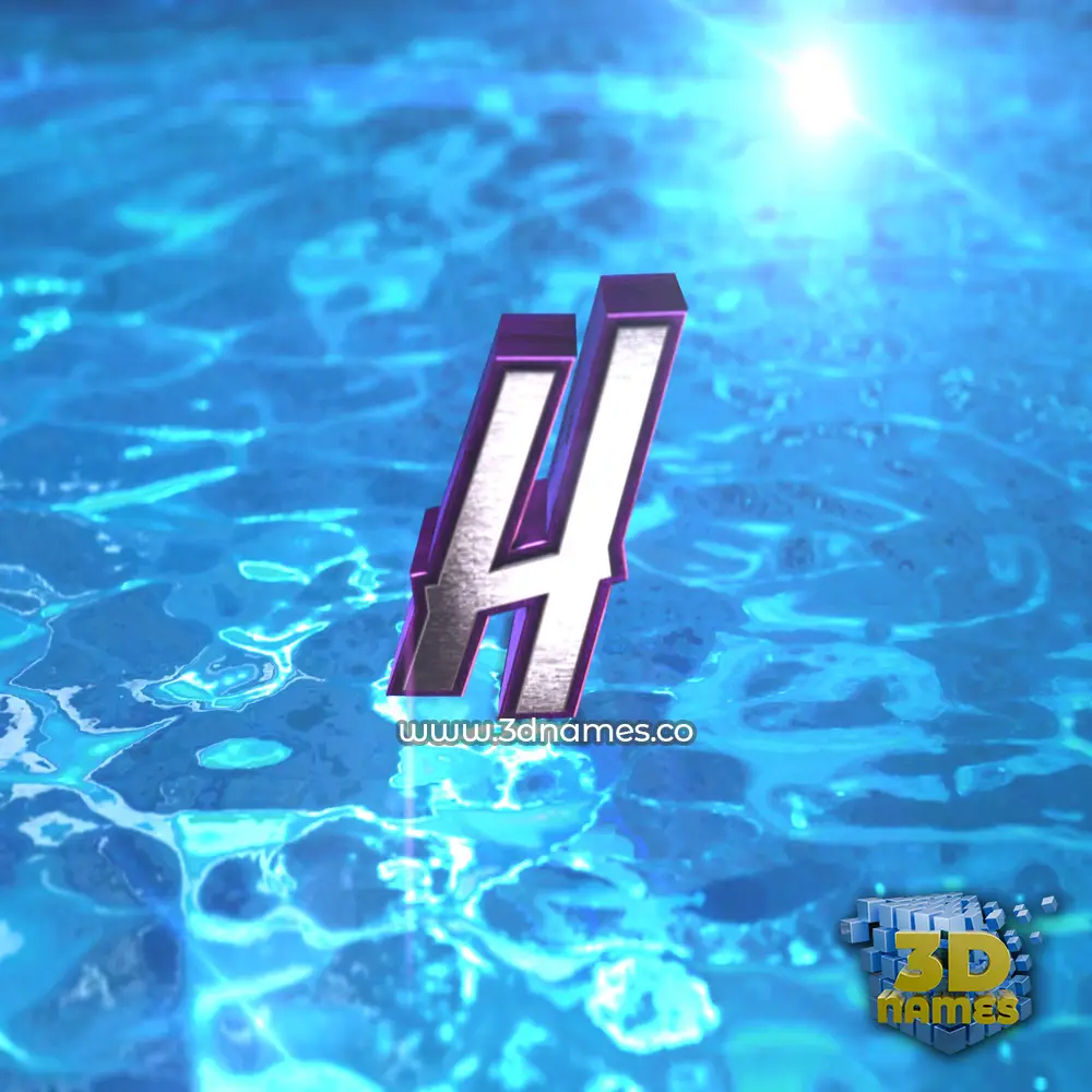 h in Water 2015 style - 3D name wallpaper