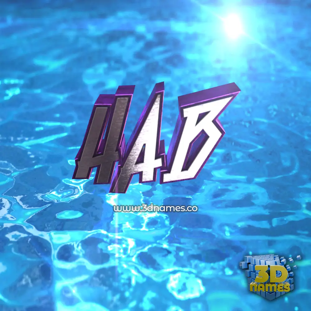 hab in Water 2015 style - 3D name wallpaper