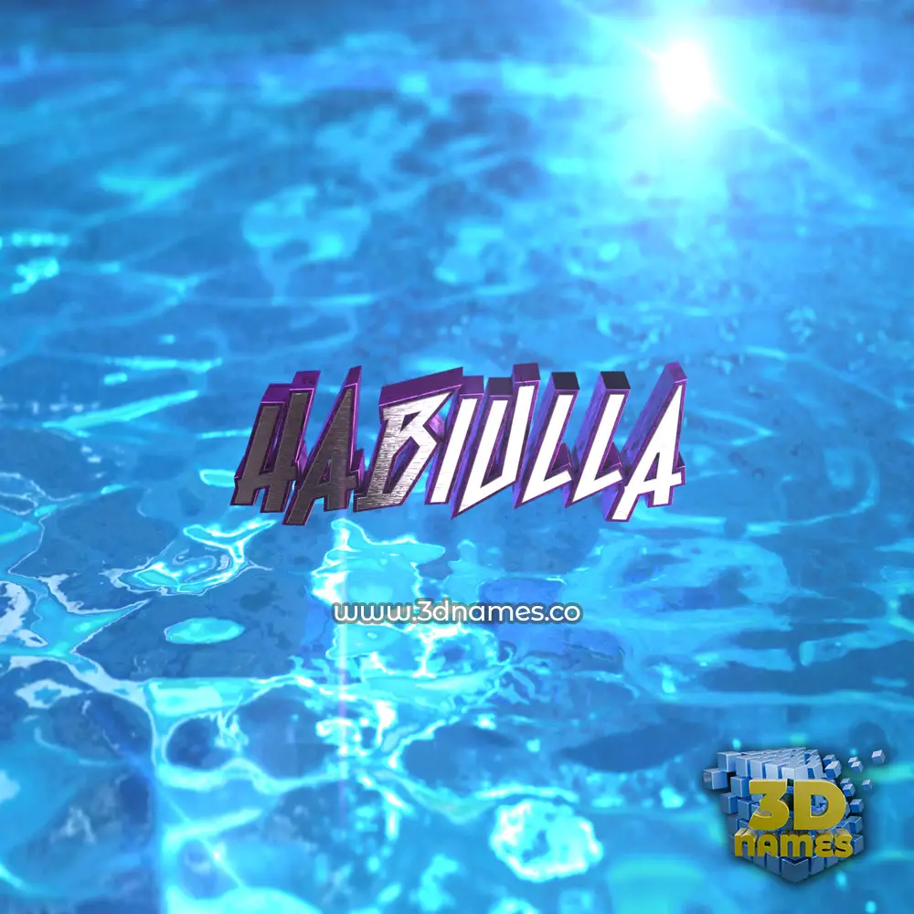 habiulla in Water 2015 style - 3D name wallpaper