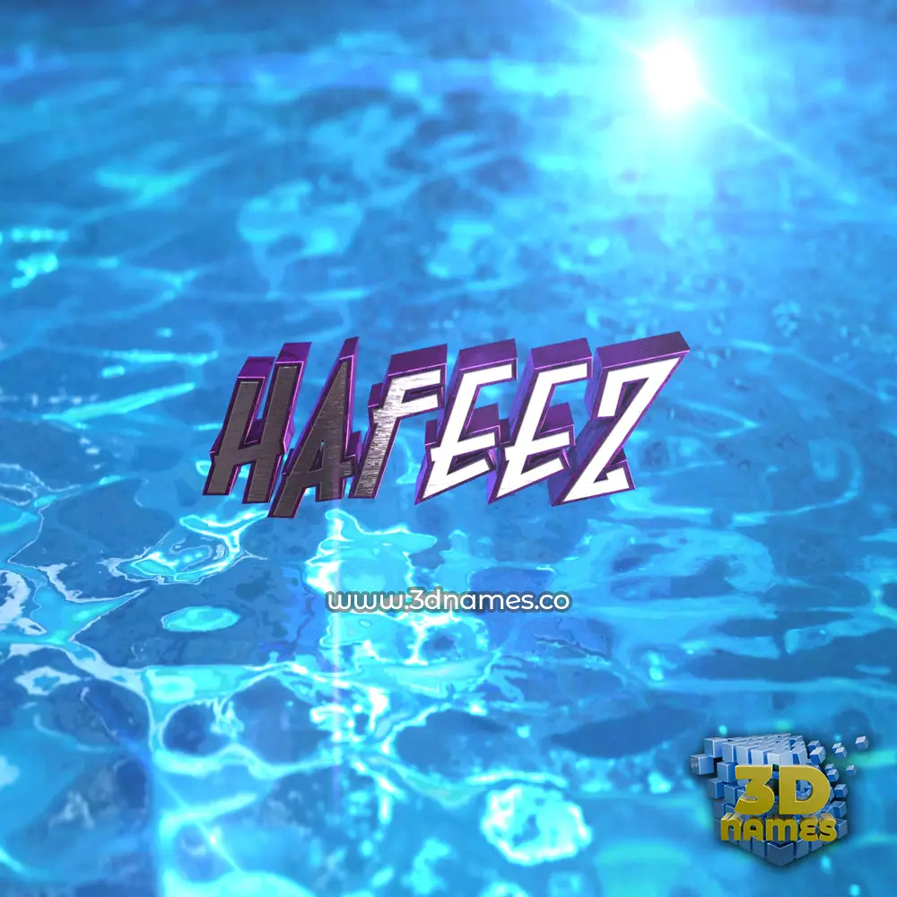 hafeez in Water 2015 style - 3D name wallpaper