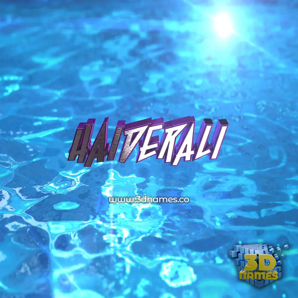 haiderali in Water 2015 style - 3D name wallpaper