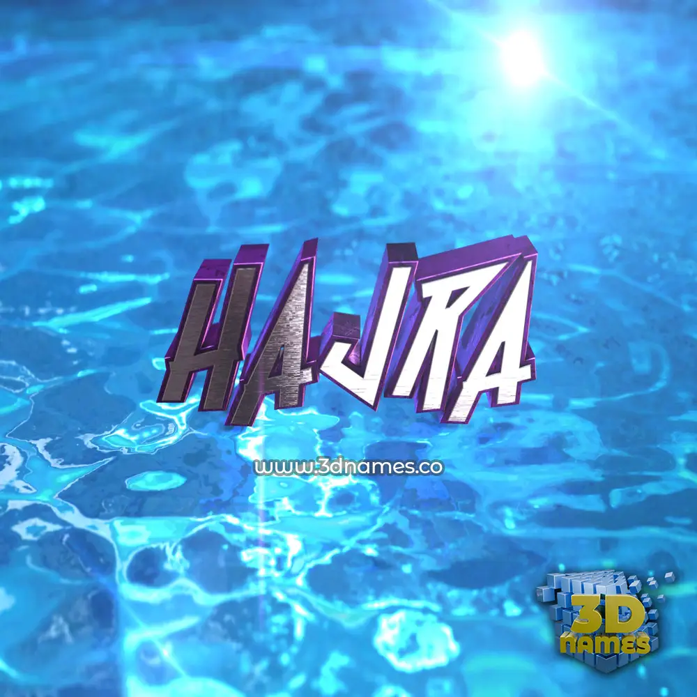 hajra in Water 2015 style - 3D name wallpaper