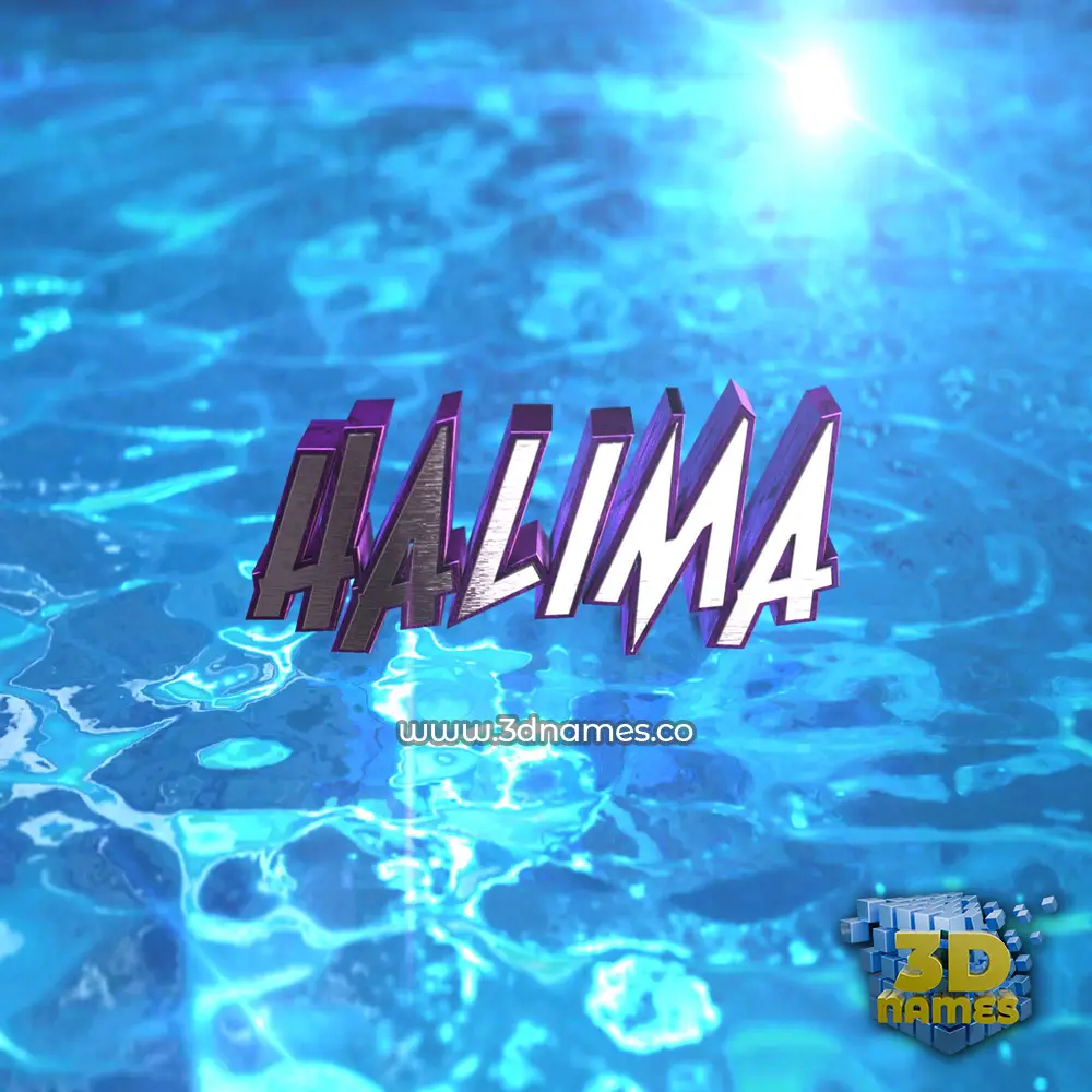 halima in Water 2015 style - 3D name wallpaper