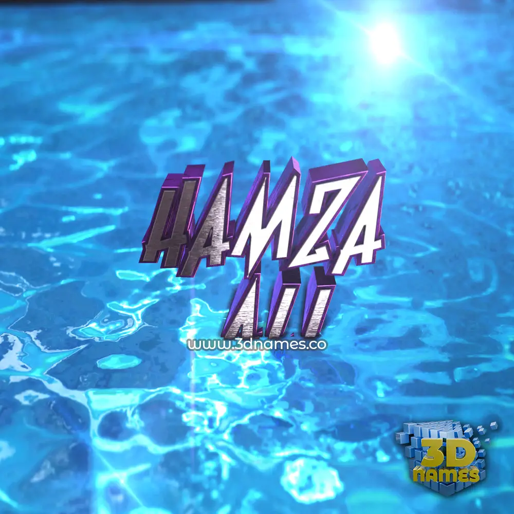 hamza ali in Water 2015 style - 3D name wallpaper