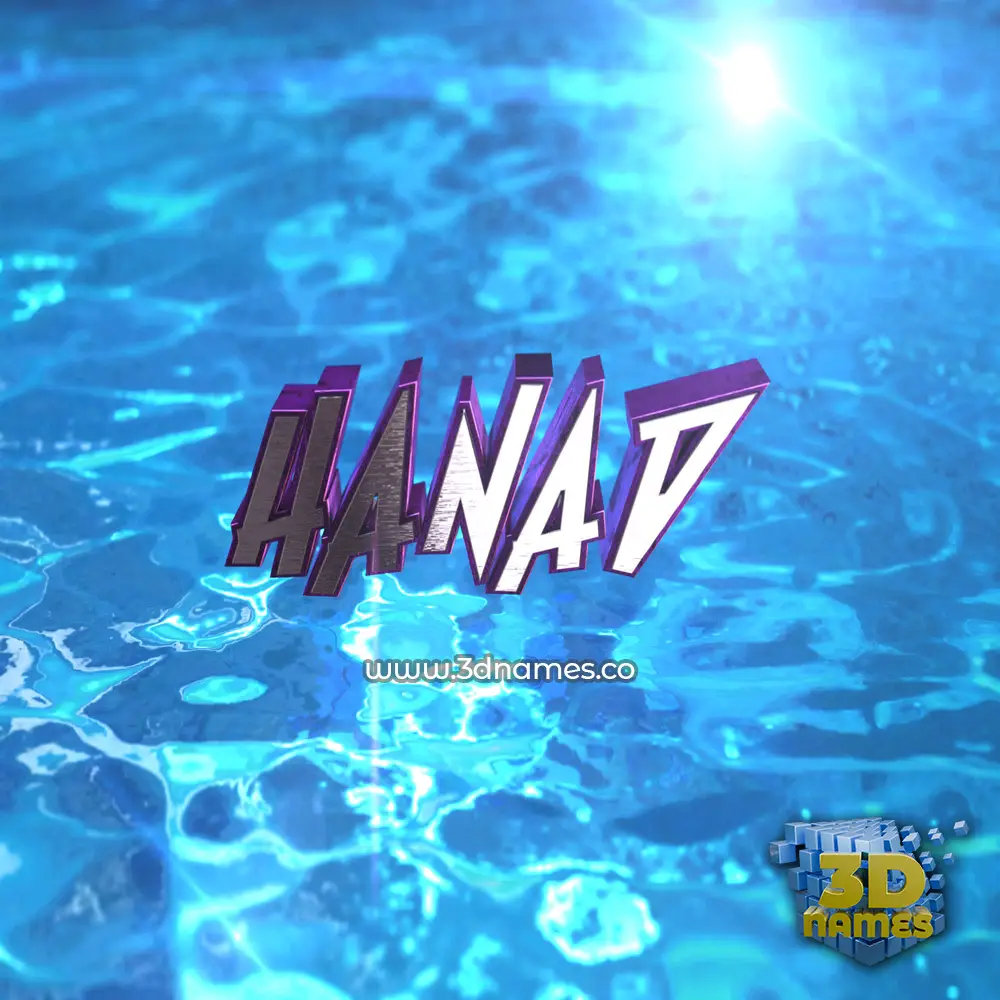 hanad in Water 2015 style - 3D name wallpaper