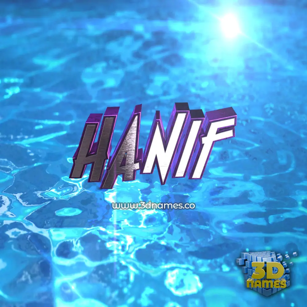 hanif in Water 2015 style - 3D name wallpaper