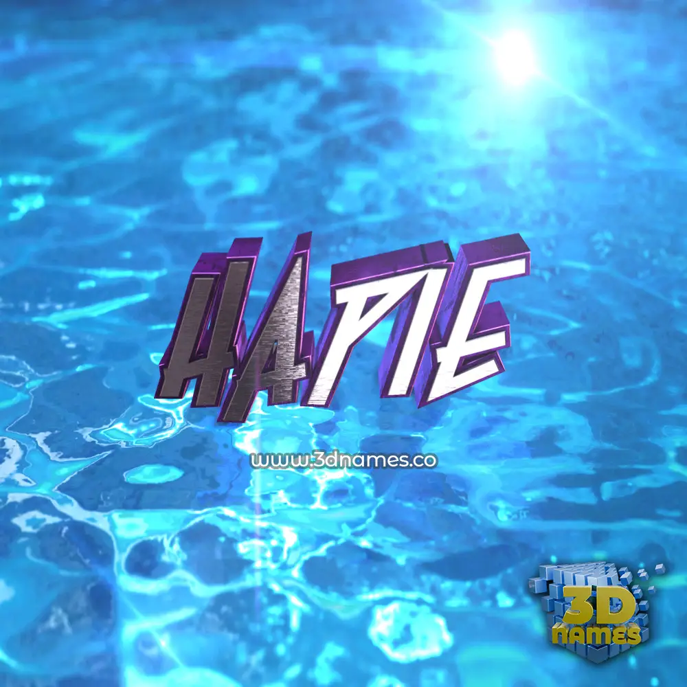 hapie in Water 2015 style - 3D name wallpaper