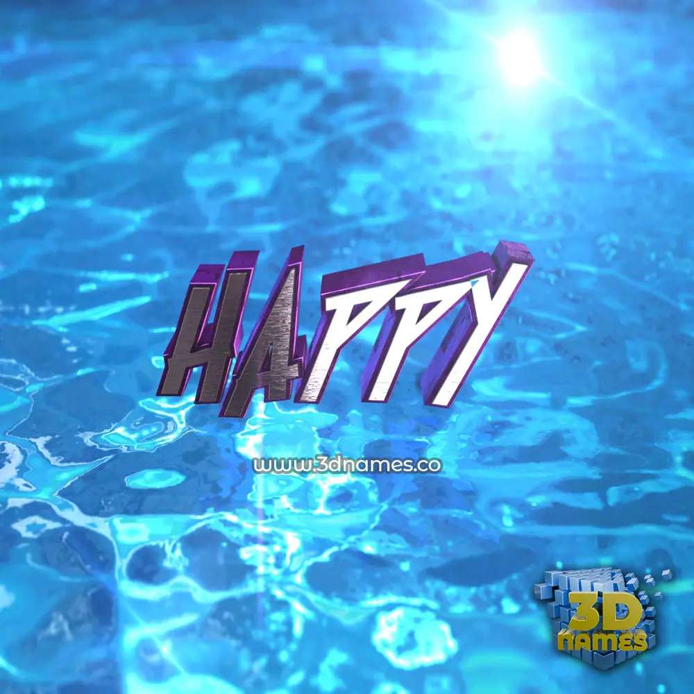 happy in Water 2015 style - 3D name wallpaper