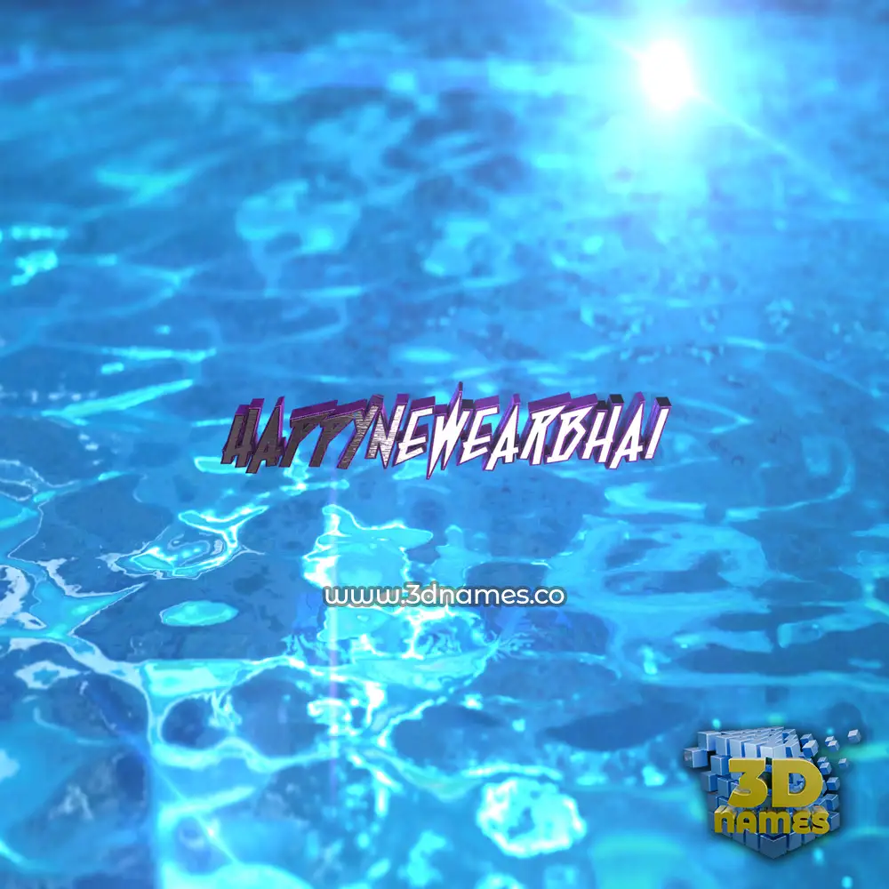 happynewearbhai in Water 2015 style - 3D name wallpaper