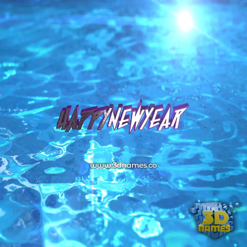 happynewyear in Water 2015 style - 3D name wallpaper