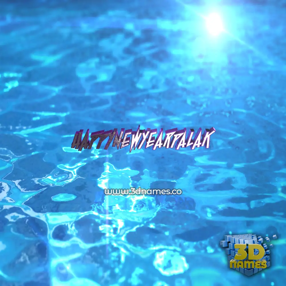 happynewyearpalak in Water 2015 style - 3D name wallpaper