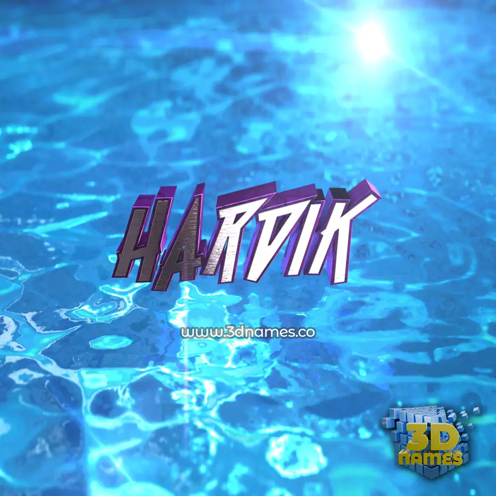 hardik in Water 2015 style - 3D name wallpaper