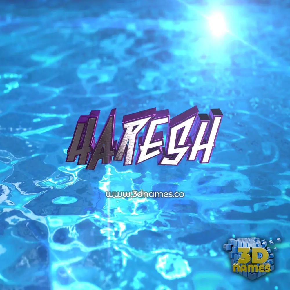 haresh in Water 2015 style - 3D name wallpaper