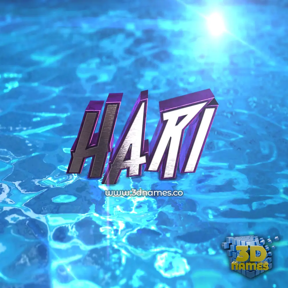 hari in Water 2015 style - 3D name wallpaper
