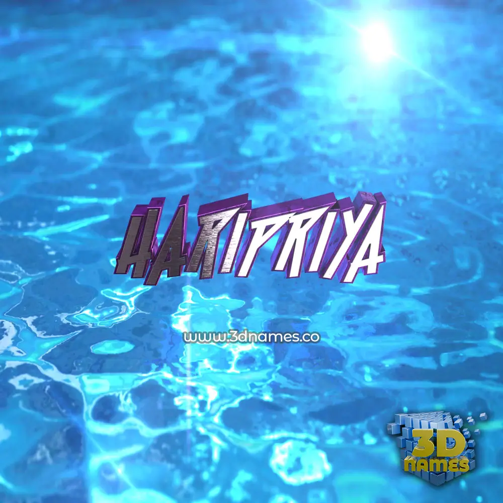 haripriya in Water 2015 style - 3D name wallpaper