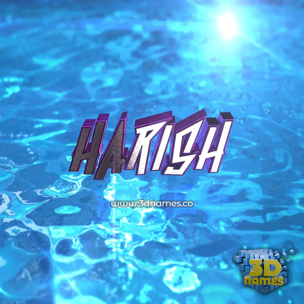 harish in Water 2015 style - 3D name wallpaper