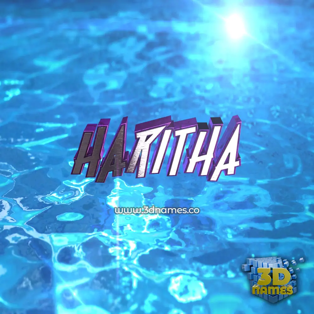 haritha in Water 2015 style - 3D name wallpaper