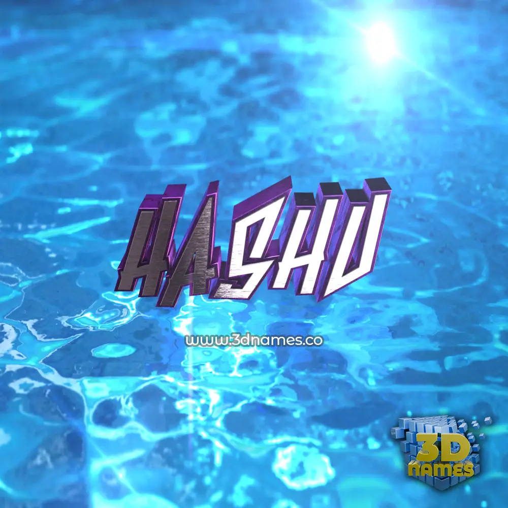 hashu in Water 2015 style - 3D name wallpaper