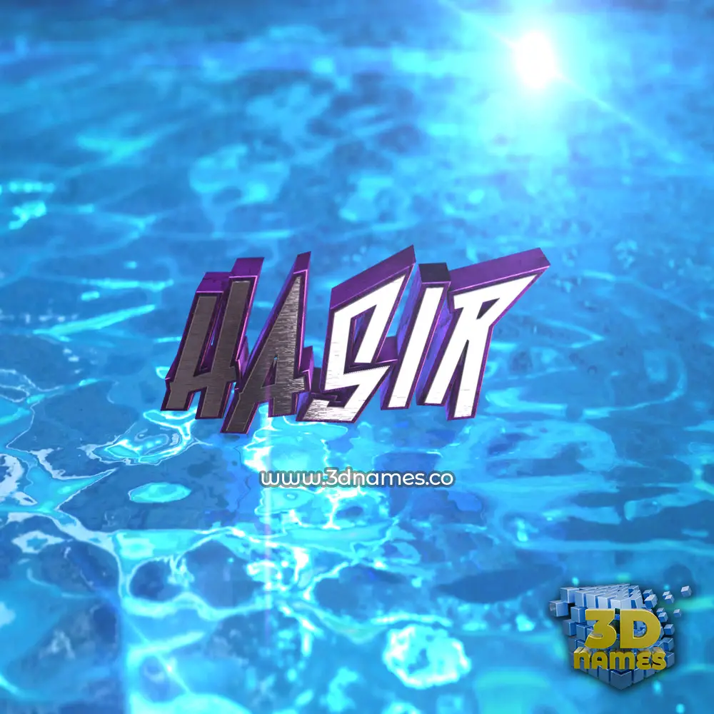 hasir in Water 2015 style - 3D name wallpaper