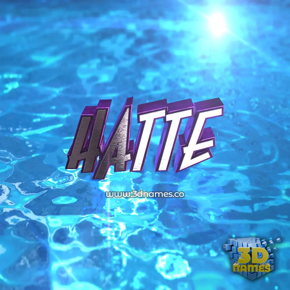 hatte in Water 2015 style - 3D name wallpaper