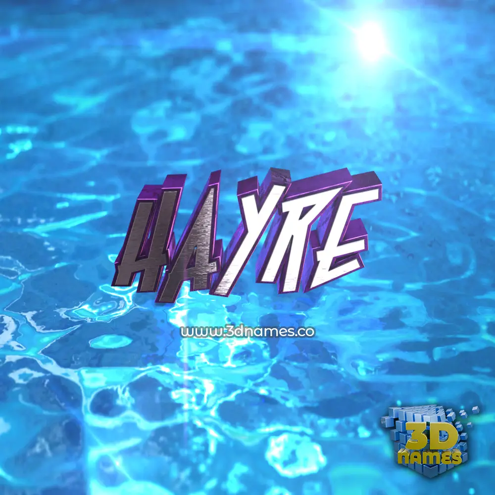 hayre in Water 2015 style - 3D name wallpaper