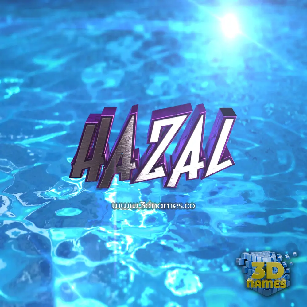hazal in Water 2015 style - 3D name wallpaper