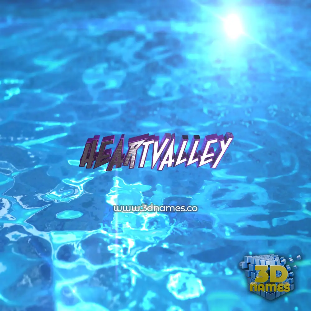 heartvalley in Water 2015 style - 3D name wallpaper
