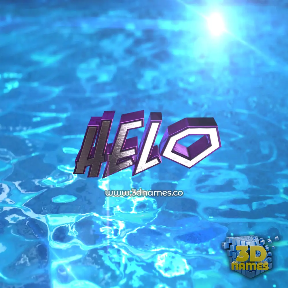 helo in Water 2015 style - 3D name wallpaper