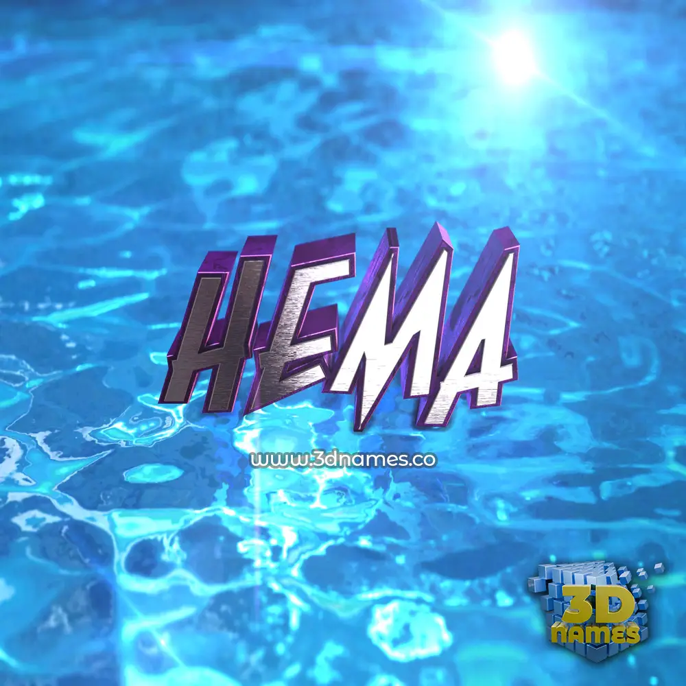 hema in Water 2015 style - 3D name wallpaper