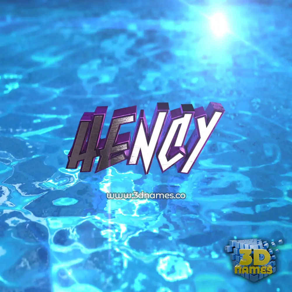 hency in Water 2015 style - 3D name wallpaper