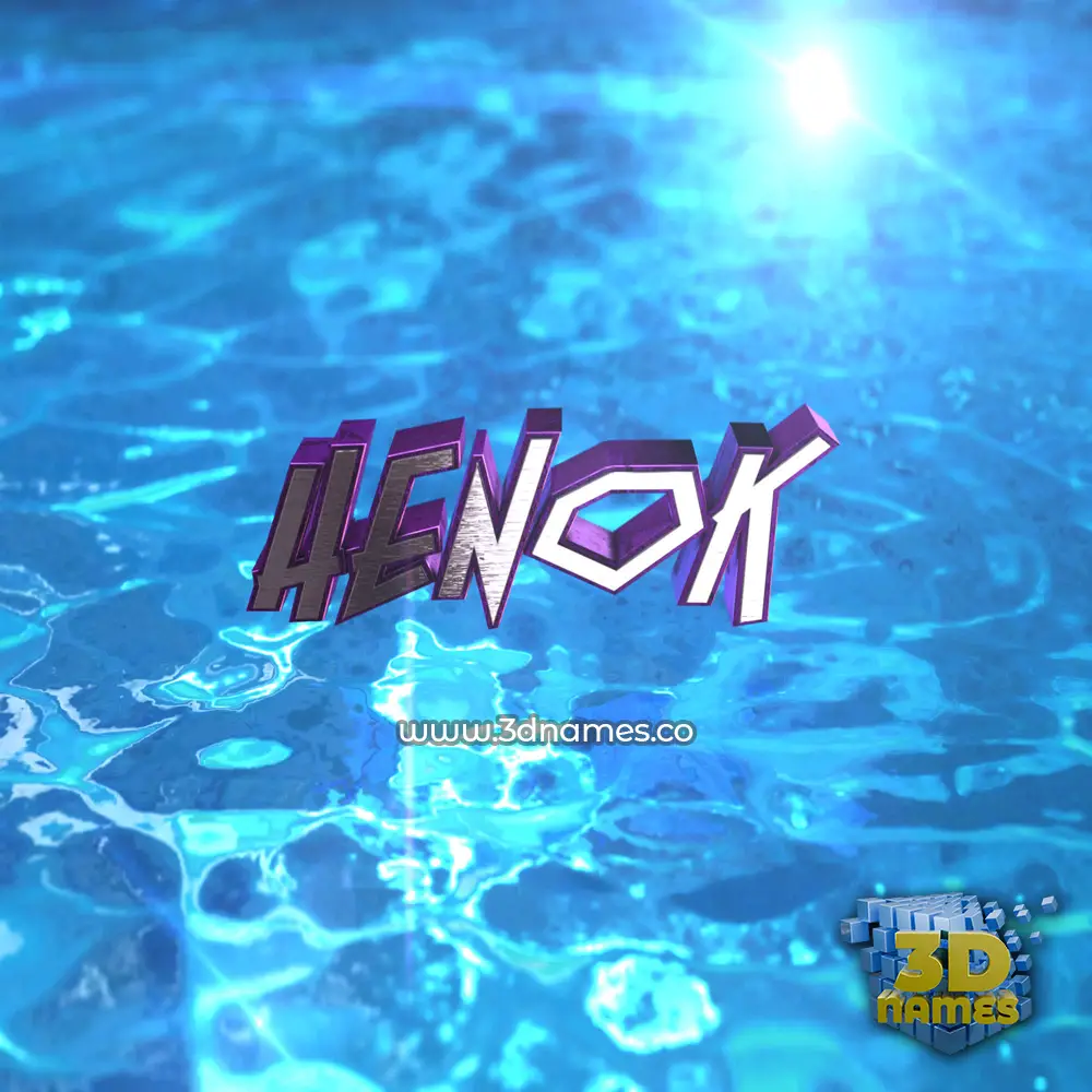 henok in Water 2015 style - 3D name wallpaper