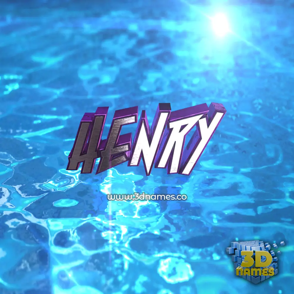 henry in Water 2015 style - 3D name wallpaper
