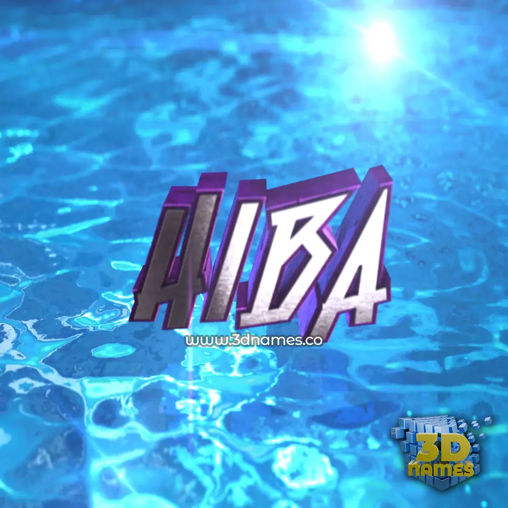 hiba in Water 2015 style - 3D name wallpaper