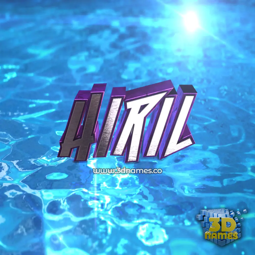 hiril in Water 2015 style - 3D name wallpaper